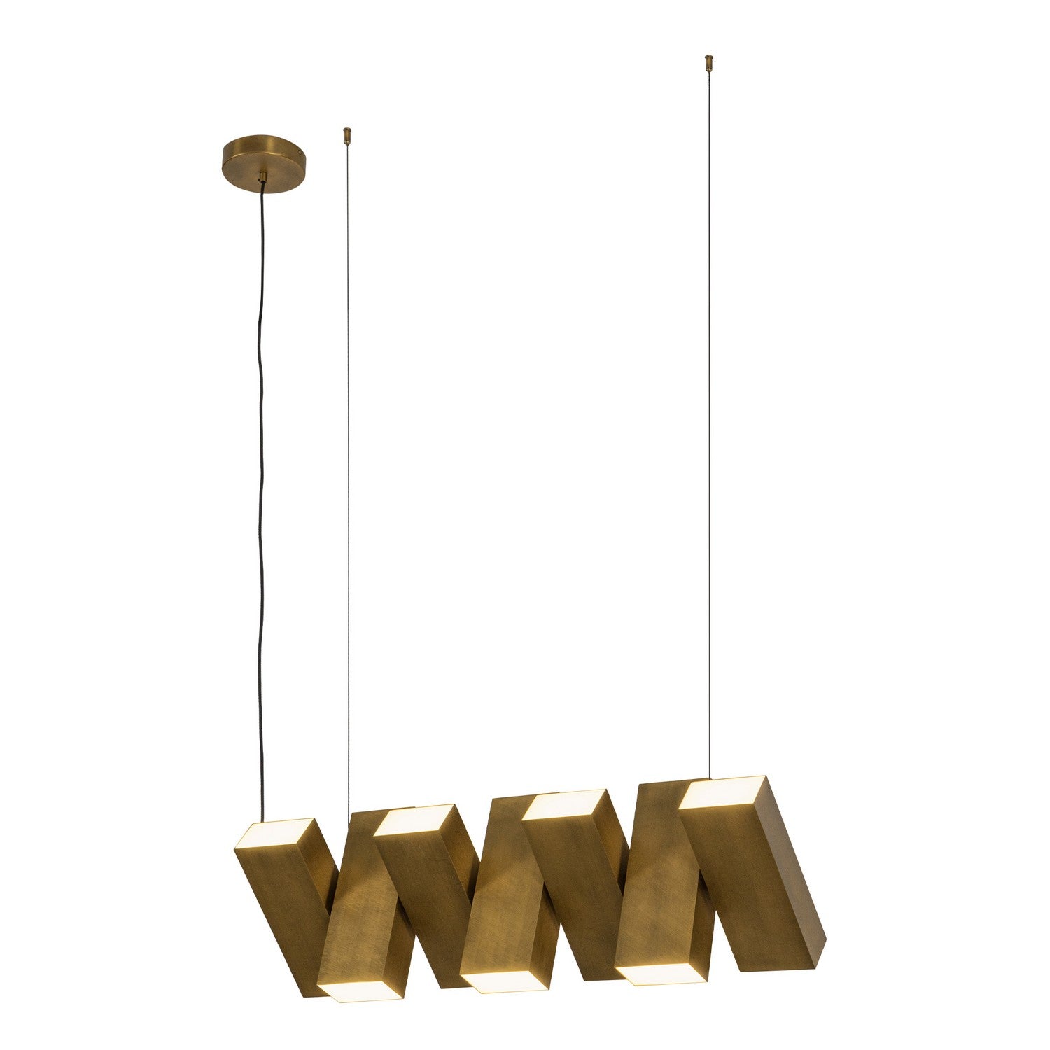 Kuzco Lighting LED Linear Pendant from the Domino collection in Vintage Brass finish