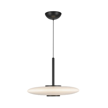 Kuzco Lighting LED Pendant from the Kyoto collection in Black/Glossy Opal Glass finish