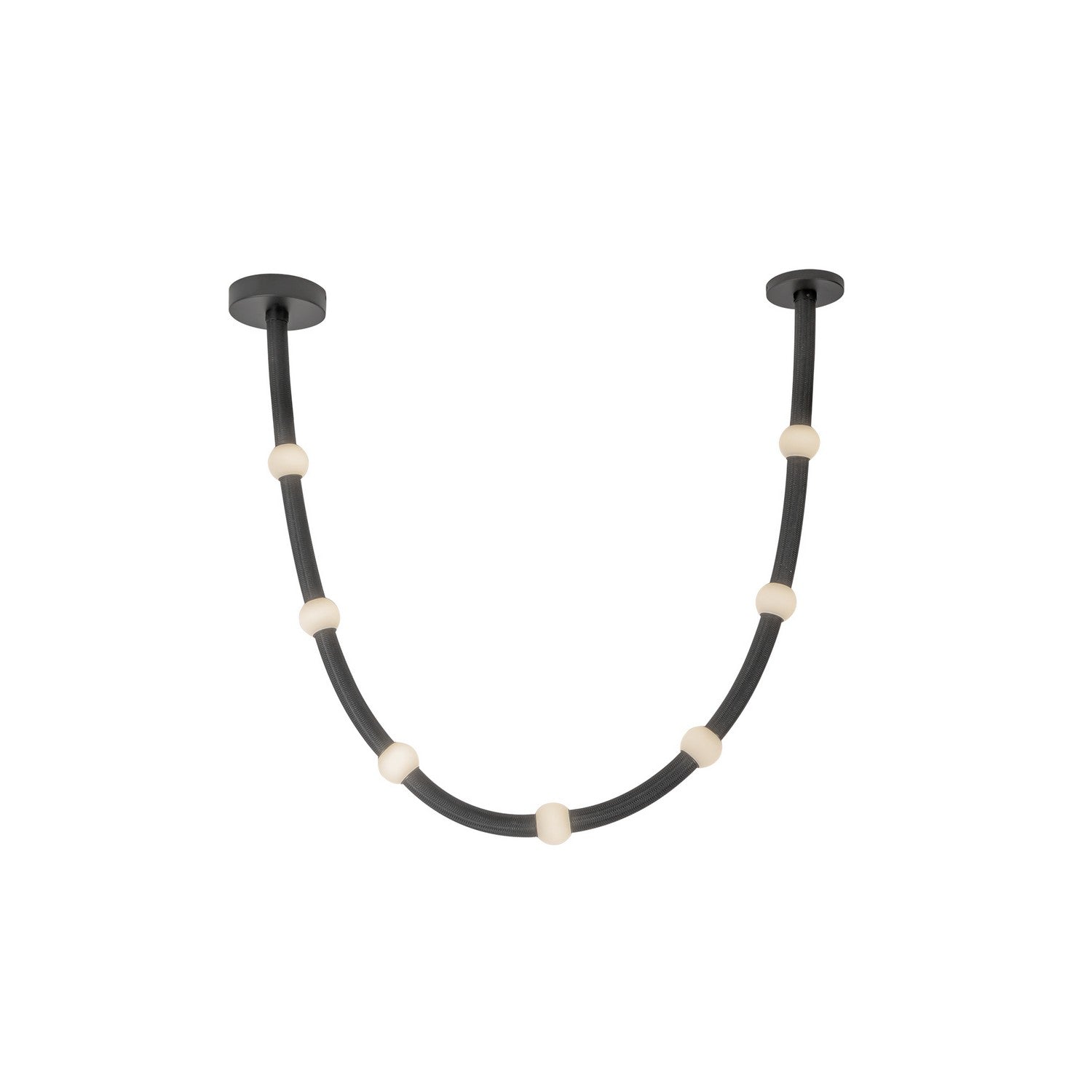 Kuzco Lighting LED Pendant from the Corda collection in Black/Opal Glass finish