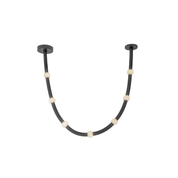 Kuzco Lighting LED Pendant from the Corda collection in Black/Opal Glass finish