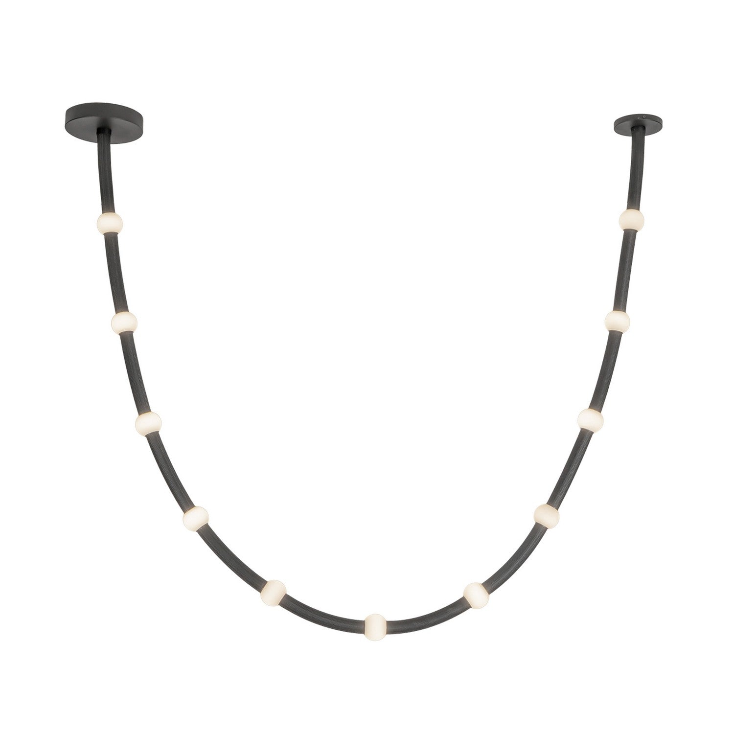 Kuzco Lighting LED Pendant from the Corda collection in Black/Opal Glass finish