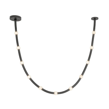 Kuzco Lighting LED Pendant from the Corda collection in Black/Opal Glass finish