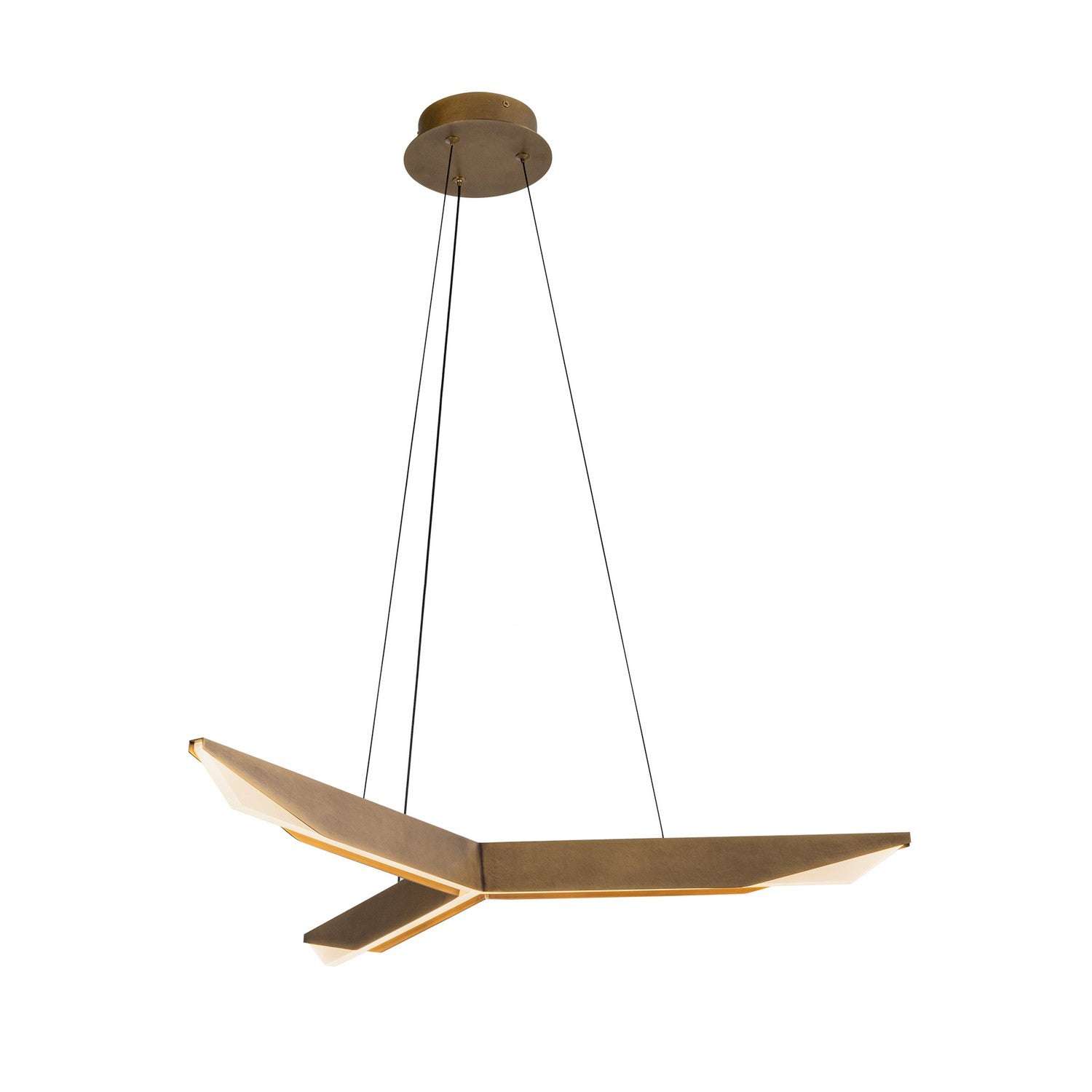 Kuzco Lighting LED Pendant from the Tachi collection in Vintage Brass finish