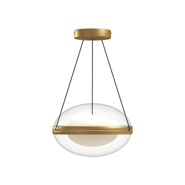 Kuzco Lighting LED Pendant from the Virgo collection in Brushed Gold/Opal Glass finish