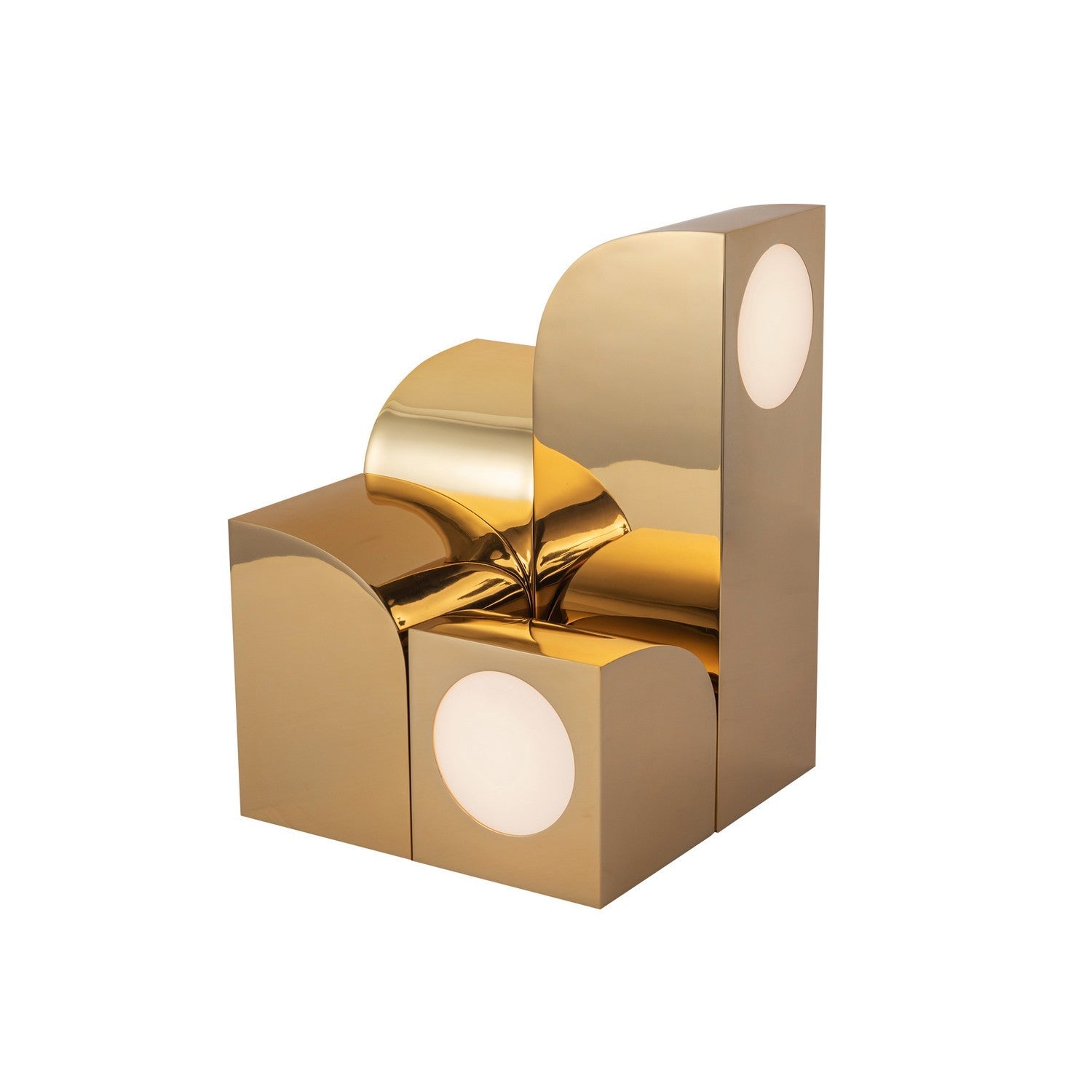 Kuzco Lighting LED Table Lamp from the Gypsum collection in Polished Brass finish