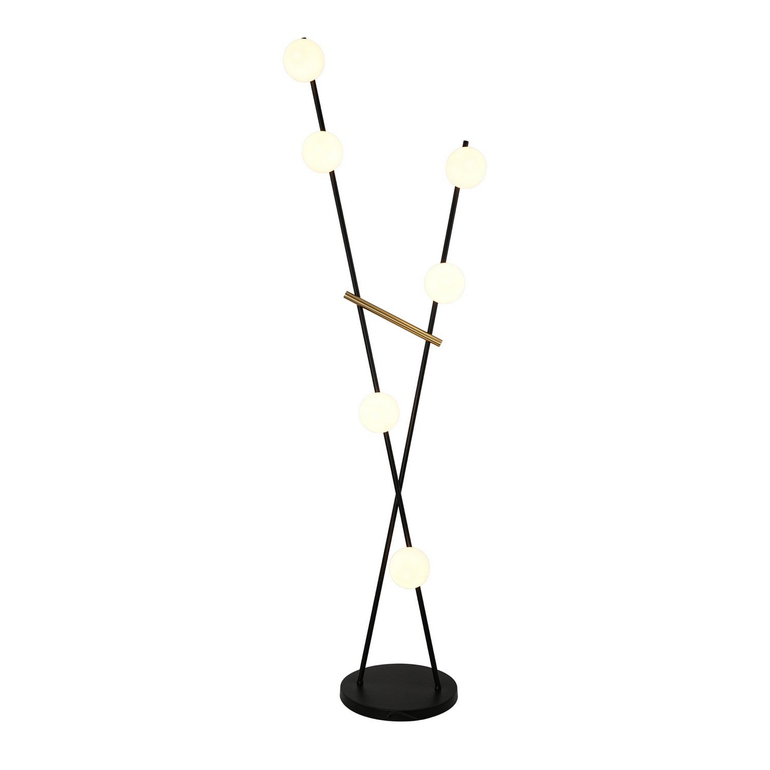 Artcraft LED Floor Lamp from the Cortina collection in Black, Brushed Brass finish