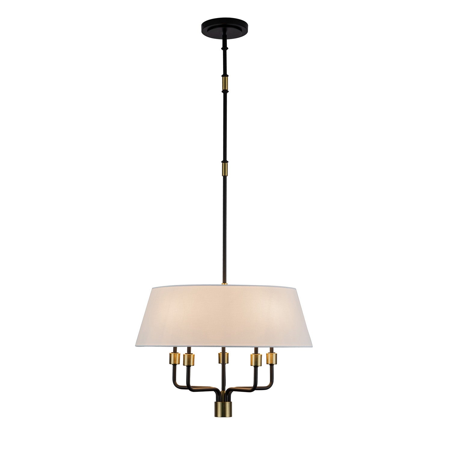 Artcraft Five Light Pendant from the Providence collection in Black, Brushed Brass finish