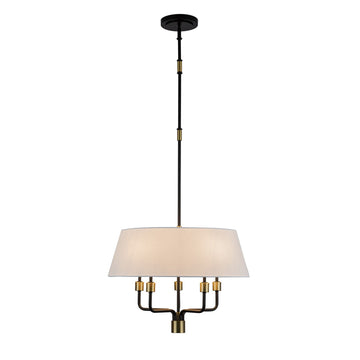 Artcraft Five Light Pendant from the Providence collection in Black, Brushed Brass finish