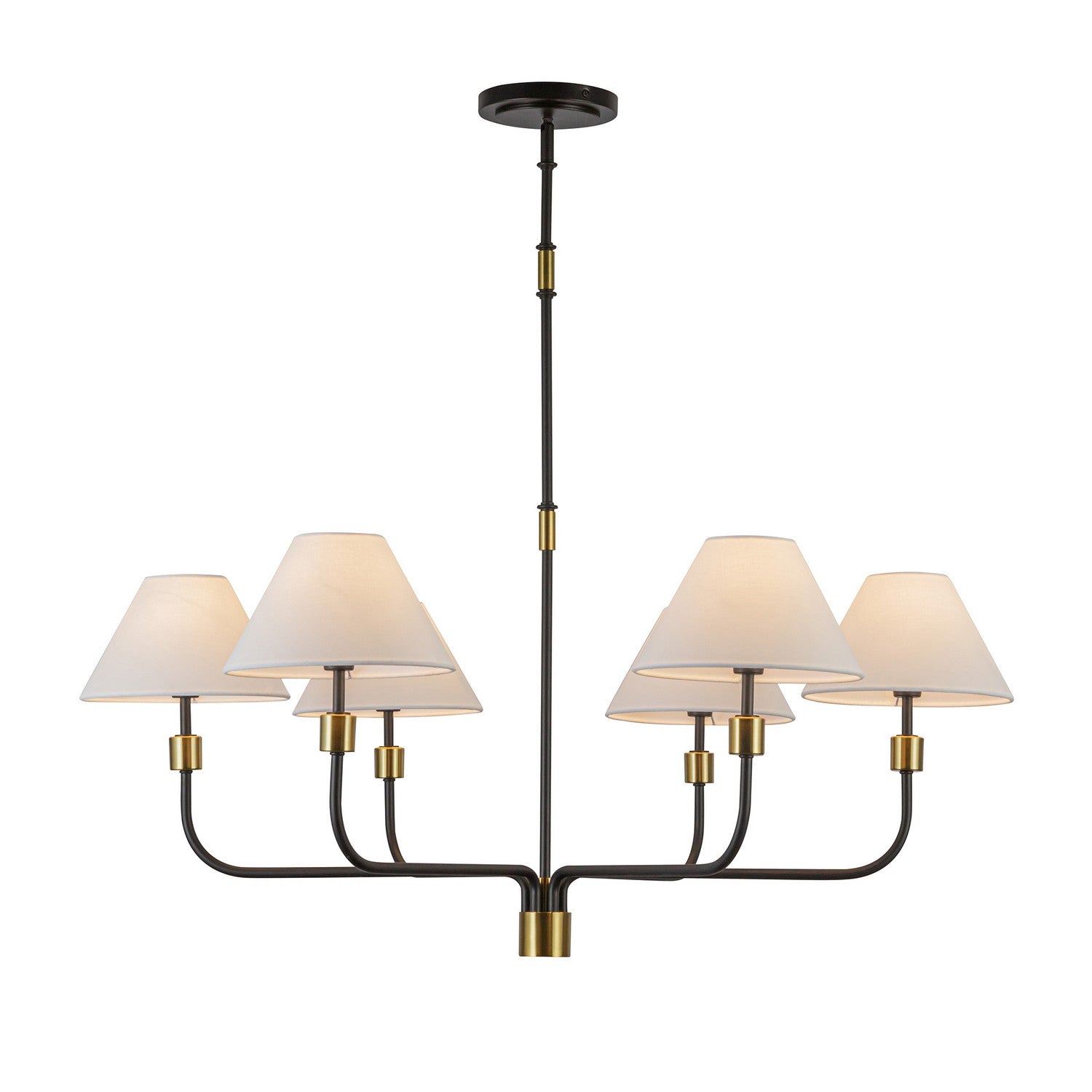 Artcraft Six Light Chandelier from the Providence collection in Black, Brushed Brass finish