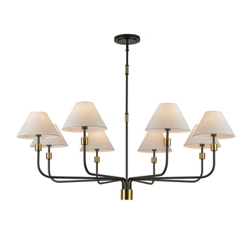 Artcraft Eight Light Chandelier from the Providence collection in Black, Brushed Brass finish