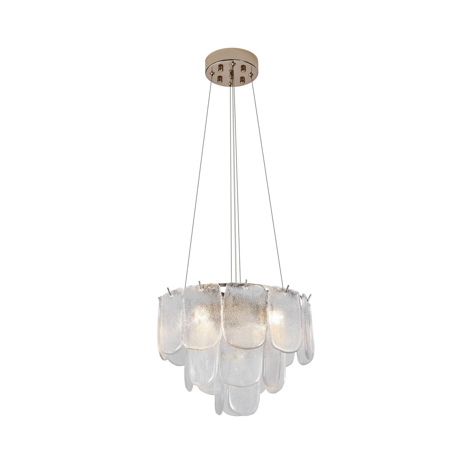 Artcraft Five Light Pendant from the Bianca collection in Polished Nickel, Crystalline finish