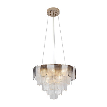 Artcraft 12 Light Chandelier from the Bianca collection in Polished Nickel, Crystalline Smoke finish