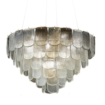Artcraft 19 Light Chandelier from the Bianca collection in Polished Nickel, Crystalline Smoke finish