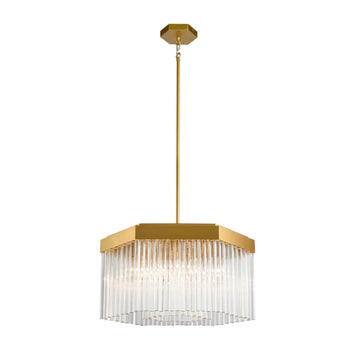 Artcraft Seven Light Chandelier from the Emma collection in Brushed Brass finish