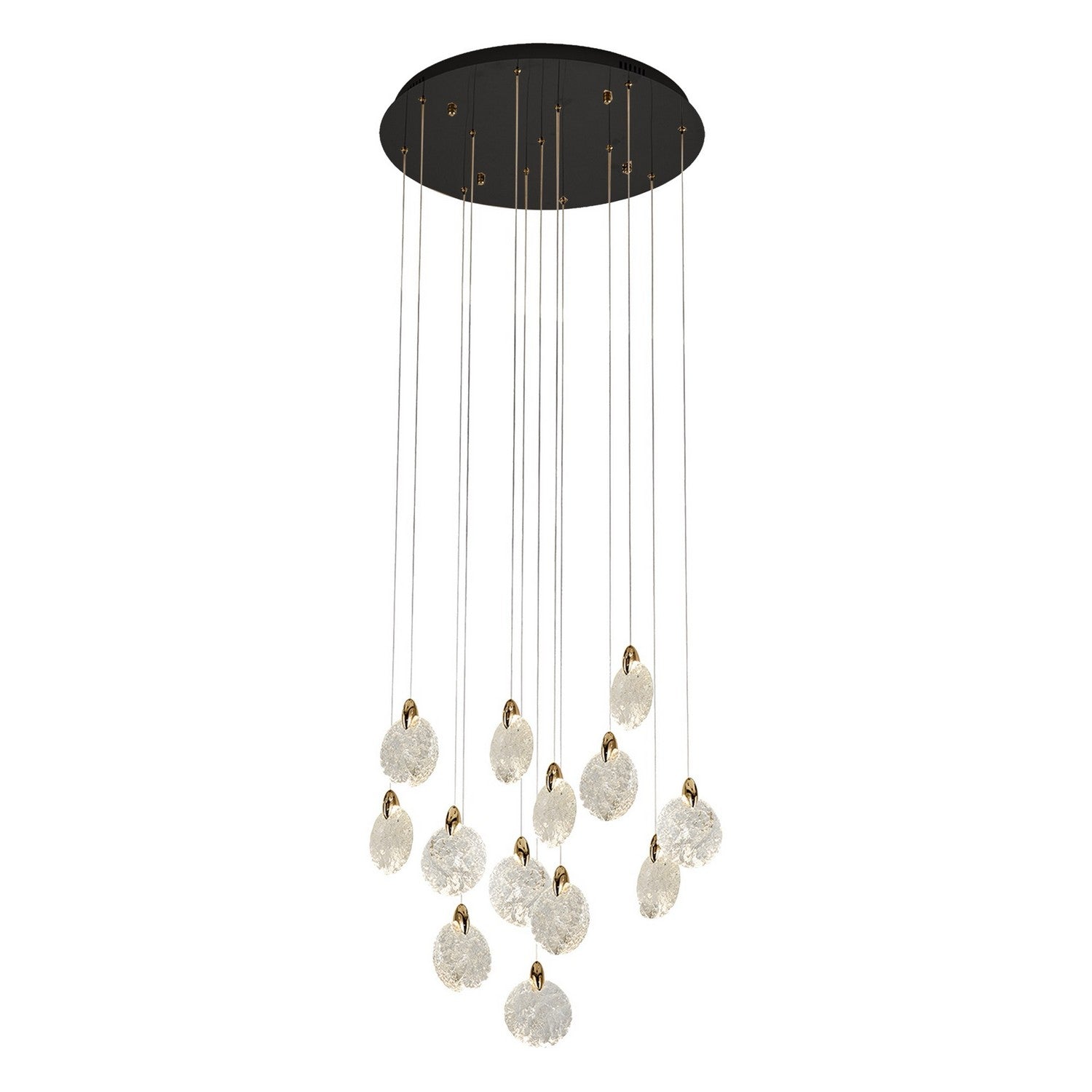 Artcraft LED Chandelier from the Snowflake collection in Satin Brass finish