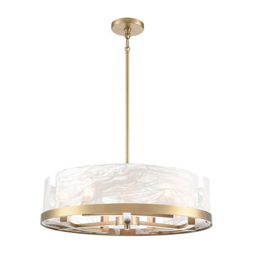 Artcraft Six Light Chandelier from the Skye collection in Brass finish