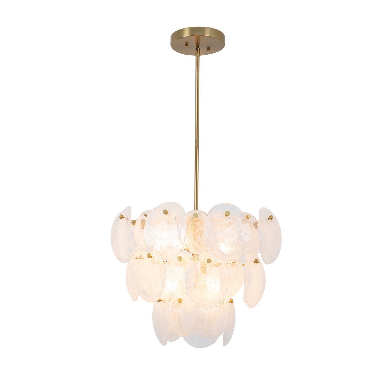 Artcraft Eight Light Chandelier from the Lily collection in Brushed Brass finish
