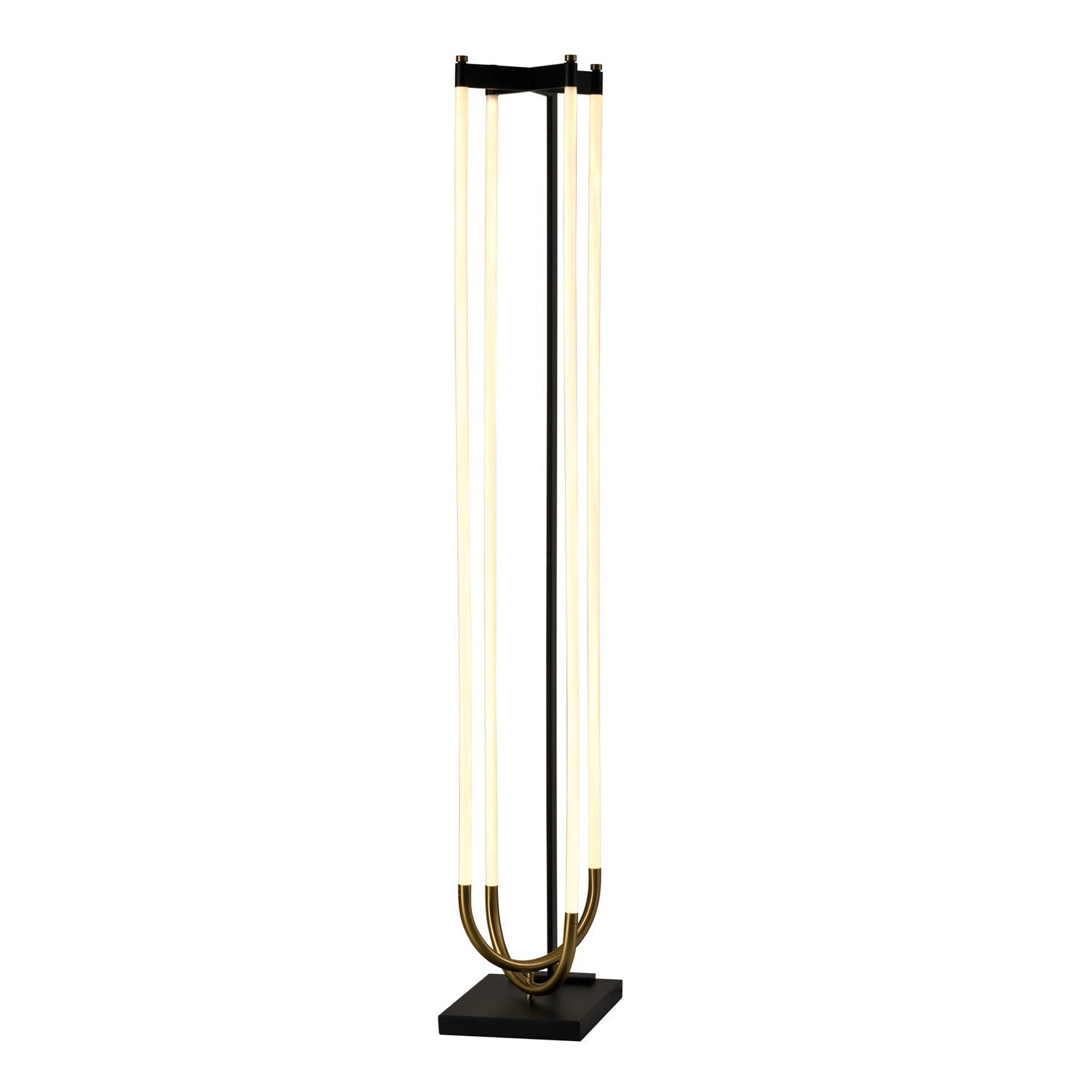 Artcraft LED Floor Lamp from the Cascata collection in Black, Brushed Brass finish