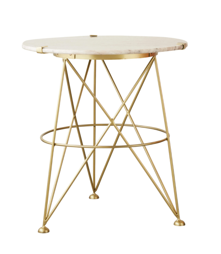 Metal Table with Marble Top