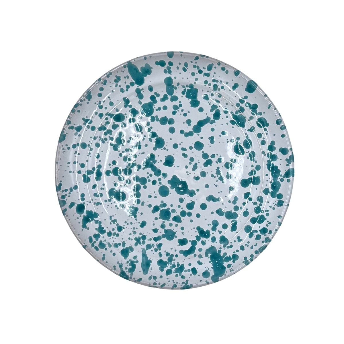 Abigails Taverna Speckled Dessert Plate, Turquoise/White, Set of 4
