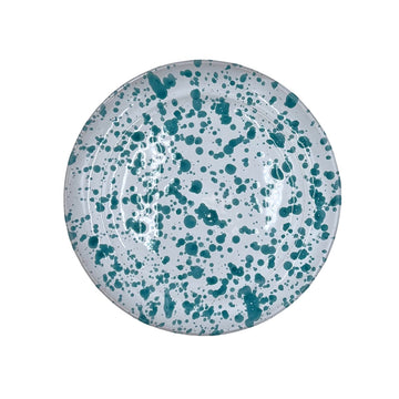 Abigails Taverna Speckled Dessert Plate, Turquoise/White, Set of 4