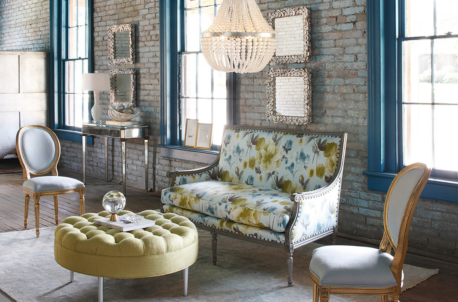 Currey and Company Mirror from the Oyster Shell Collection collection in Natural/Mirror finish