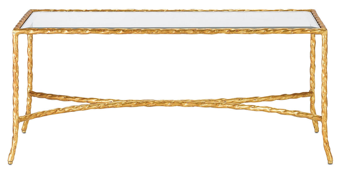 Currey and Company Cocktail Table in Gilt Bronze finish