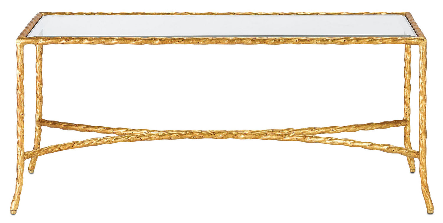 Currey and Company Cocktail Table in Gilt Bronze finish