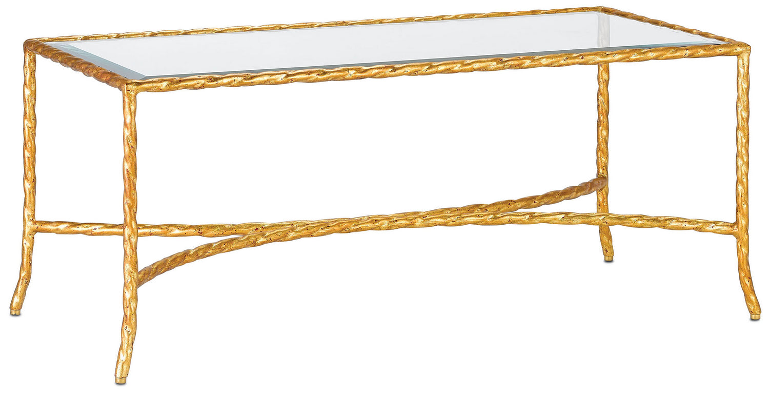 Currey and Company Cocktail Table in Gilt Bronze finish