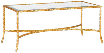 Currey and Company Cocktail Table in Gilt Bronze finish