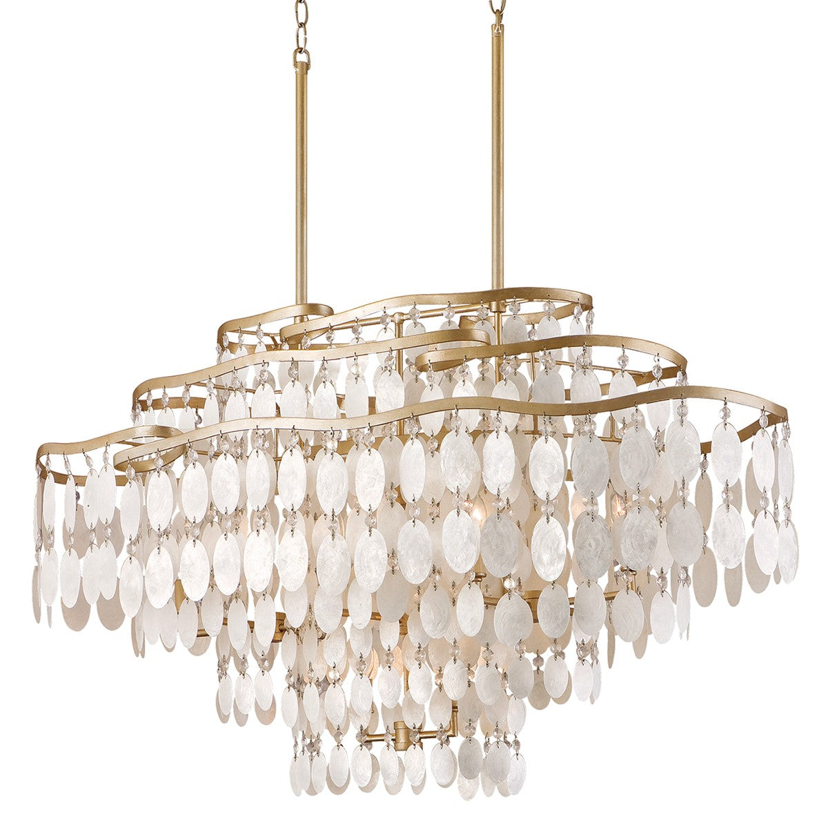 Corbett Lighting 12 Light Linear from the Dolce collection in Champagne Leaf finish