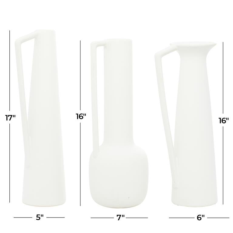 Design Shop  Cosmoliving By Cosmopolitan 16 inch White Ceramic Vase w/ Handles