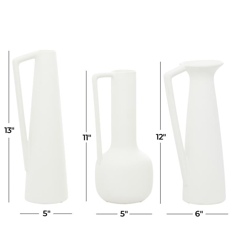 Design Shop  Cosmoliving By Cosmopolitan 12 inch White Ceramic Vase w/ Handles