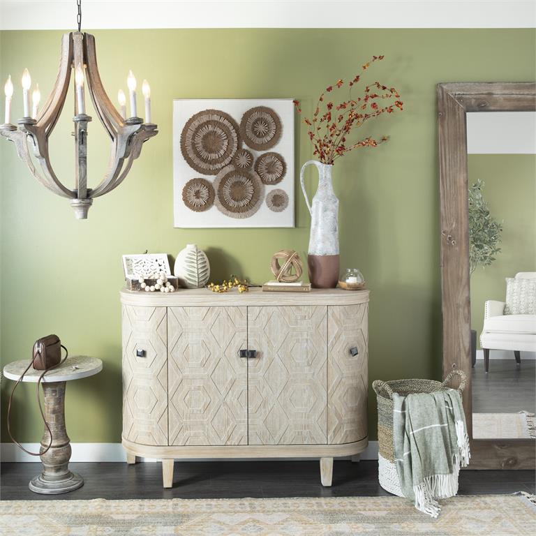 Design Shop  8 inch Beige Ceramic Leaf Vase