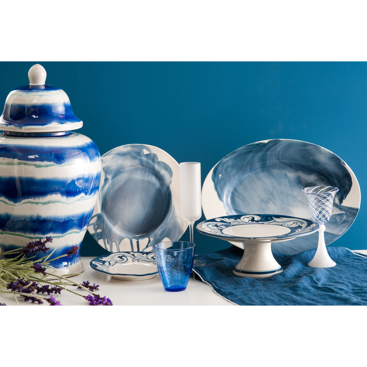 Abigails Splash, Ceramic Dinner Plate, Set of 4