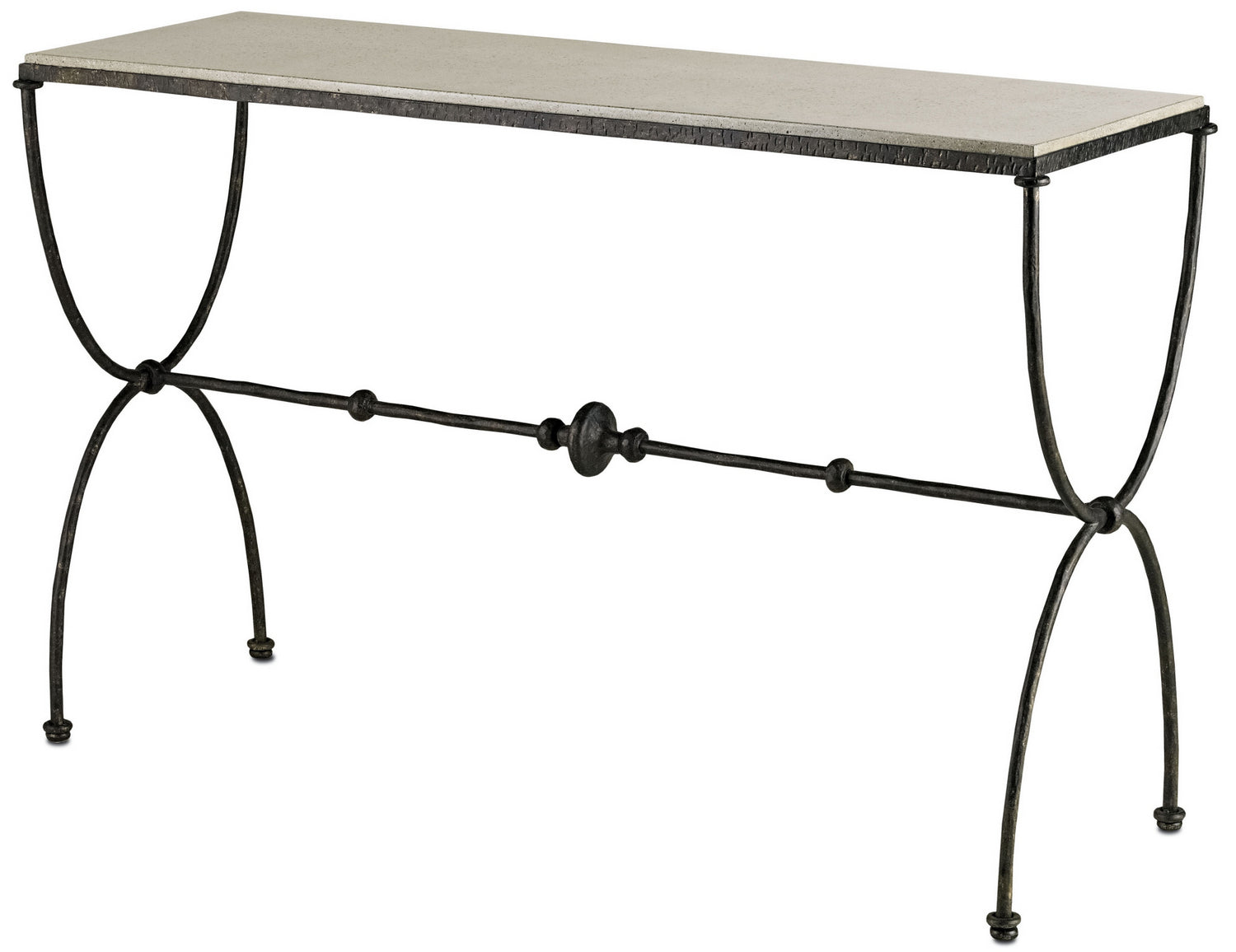 Currey and Company Console Table from the Agora Collection collection in Rustic Bronze/Polished Concrete finish