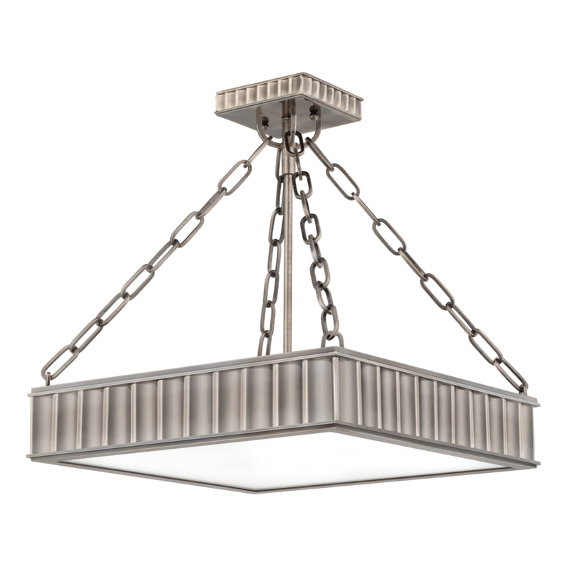 Hudson Valley Three Light Semi Flush Mount from the Middlebury collection in Historic Nickel finish