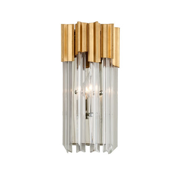 Corbett Lighting One Light Wall Sconce from the Charisma collection in Gold Leaf W Polished Stainless finish