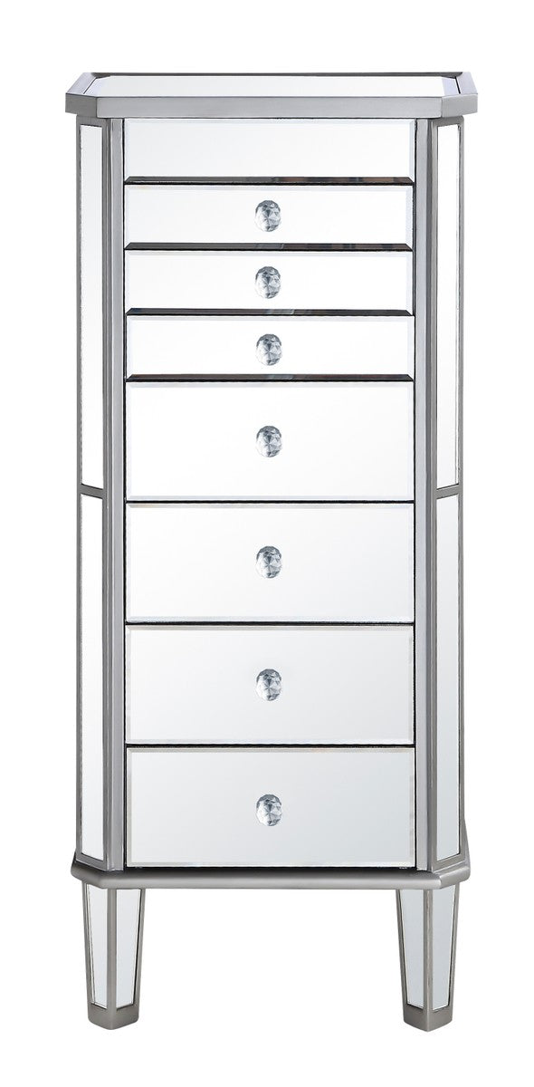 Elegant Lighting Jewelry Armoire from the Contempo collection in Hand Rubbed Antique Silver finish