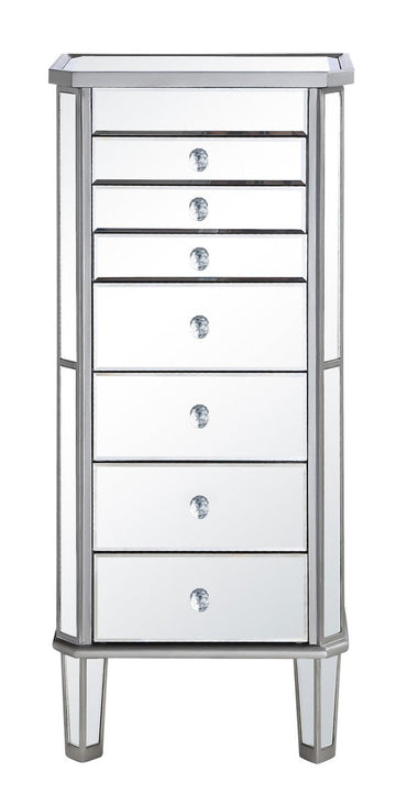 Elegant Lighting Jewelry Armoire from the Contempo collection in Hand Rubbed Antique Silver finish
