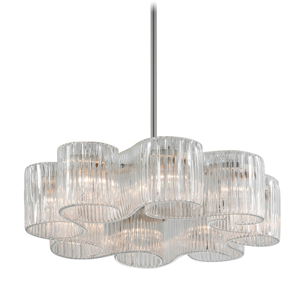 Corbett Lighting Eight Light Chandelier from the Circo collection in Satin Silver Leaf finish