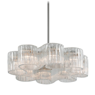 Corbett Lighting Eight Light Chandelier from the Circo collection in Satin Silver Leaf finish