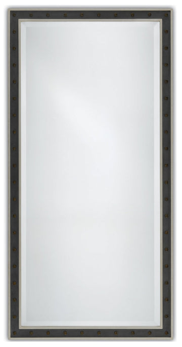 Currey and Company Mirror in Faux Bone/Vintage Steel/Antique Brass/Mirror finish