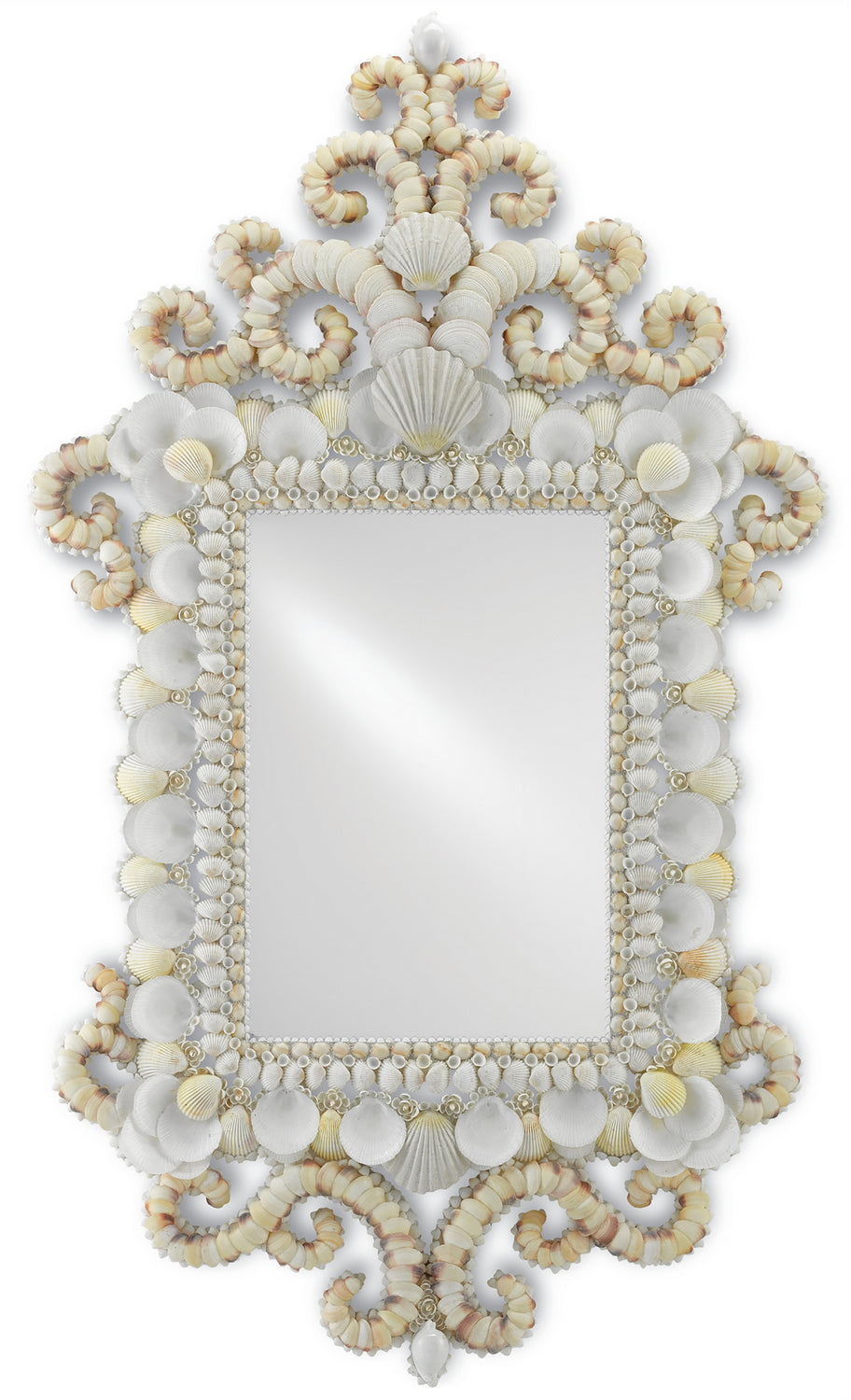 Currey and Company Mirror in White/Natural/Mirror finish