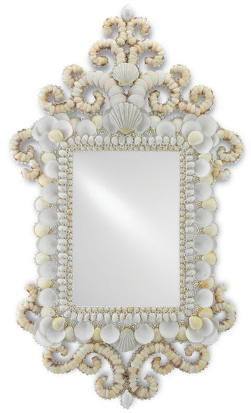 Currey and Company Mirror in White/Natural/Mirror finish