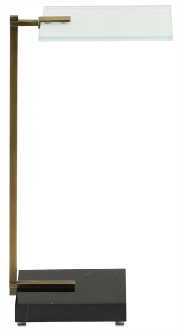 Currey and Company Drinks Table in Antique Brass/Black finish