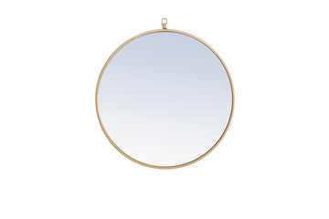 Elegant Lighting Mirror from the Rowan collection in Brass finish