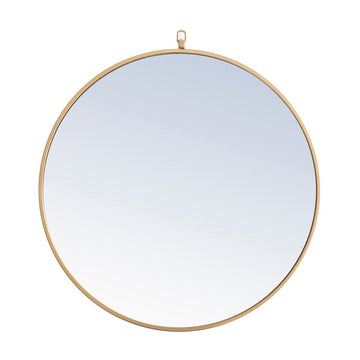Elegant Lighting Mirror from the Rowan collection in Brass finish