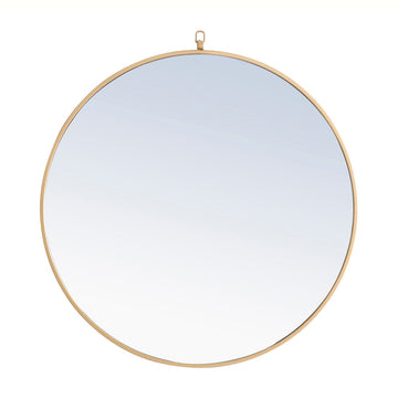 Elegant Lighting Mirror from the Rowan collection in Brass finish