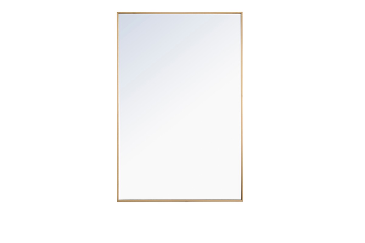 Elegant Lighting Mirror from the Monet collection in Brass finish